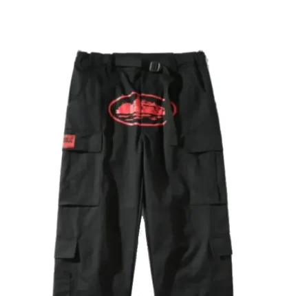 Corteiz Black Red Guerillaz Cargos
