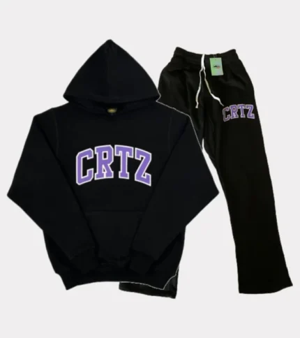 Corteiz Dropout Tracksuit Black/Purple