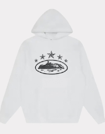 Corteiz 5 Starz Alcatraz Hoodie White