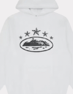 Corteiz 5 Starz Alcatraz Hoodie White
