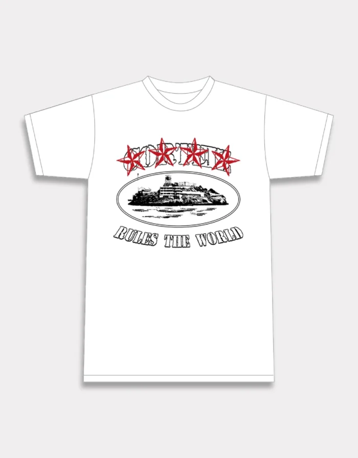 Corteiz 4Starz Alcatraz T-shirt White Fast & Free Shipping