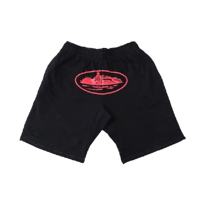 Corteiz Alcatraz Shorts Black/Red Fast & Free Shipping