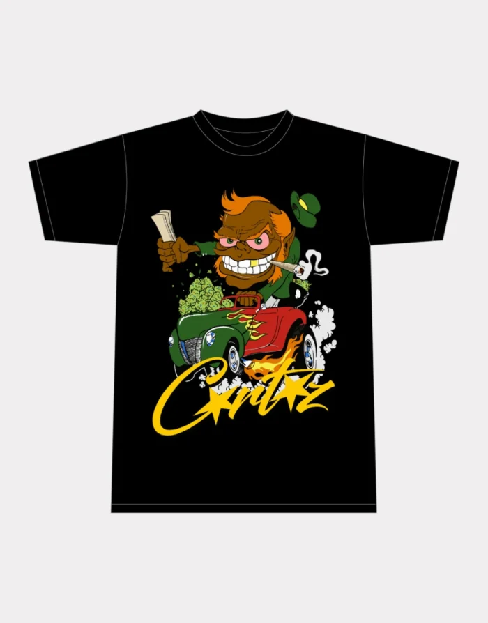 Corteiz Leprechaun 420 T-shirt Black Fast & Free Shipping