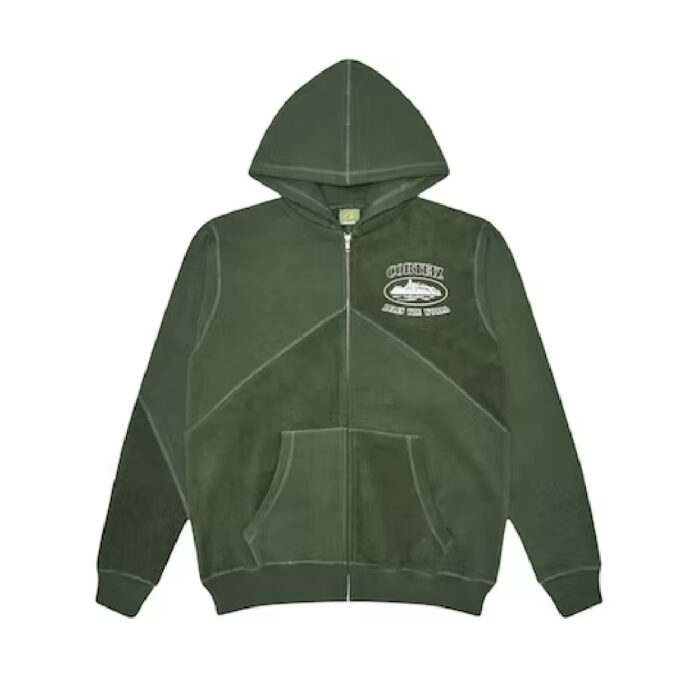 Corteiz Superior V2 Zip Up Hoodie – Forrest Green Fast & Free Shipping