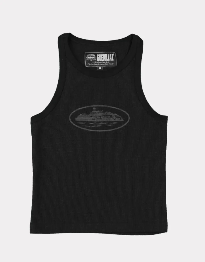 Corteiz Womens Guerillaz* Tank Top Triple Black Fast & Free Shipping