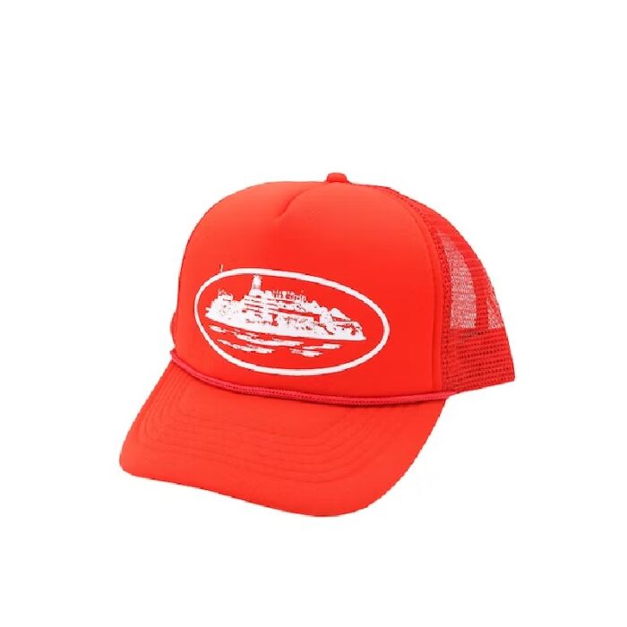 Corteiz Alcatraz Trucker Hat Red Fast & Free Shipping