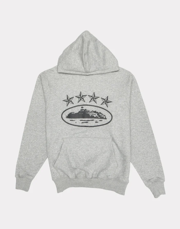 Corteiz 4Starz Alcatraz Hoodie Grey.webp