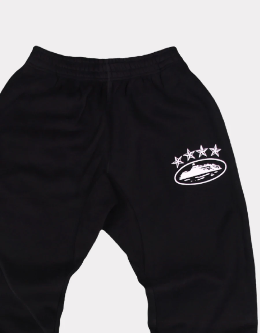 Corteiz 4Starz Alcatraz Sweatpants Black 1.webp