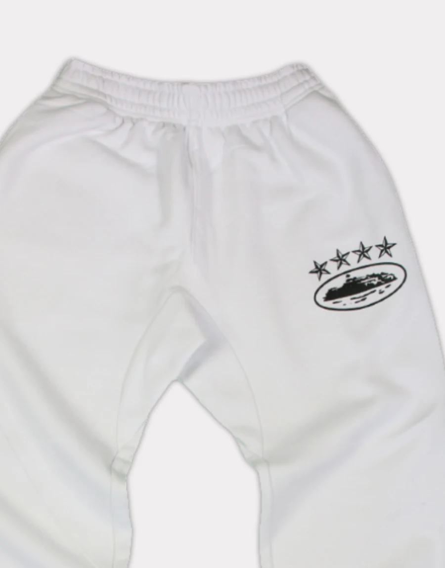 Corteiz 4Starz Alcatraz Sweatpants White 1.webp