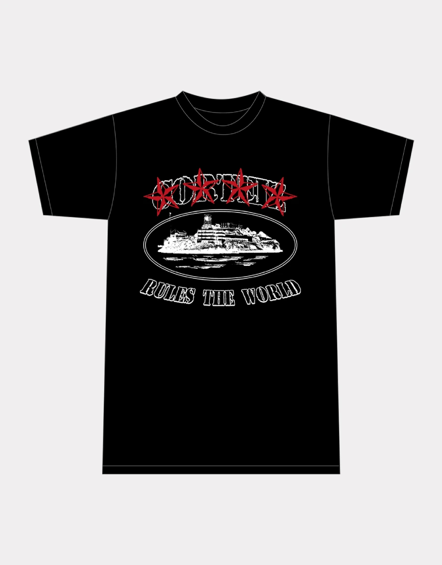 Corteiz 4Starz Alcatraz T shirt Black.webp