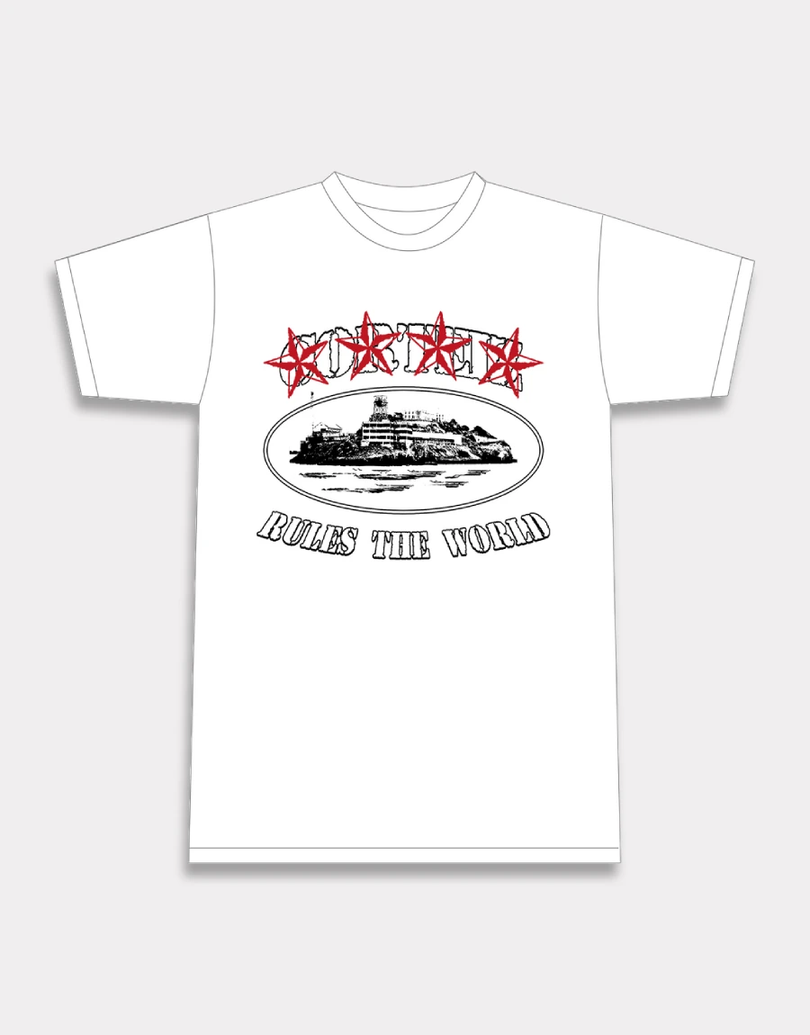 Corteiz 4Starz Alcatraz T shirt White 2.webp