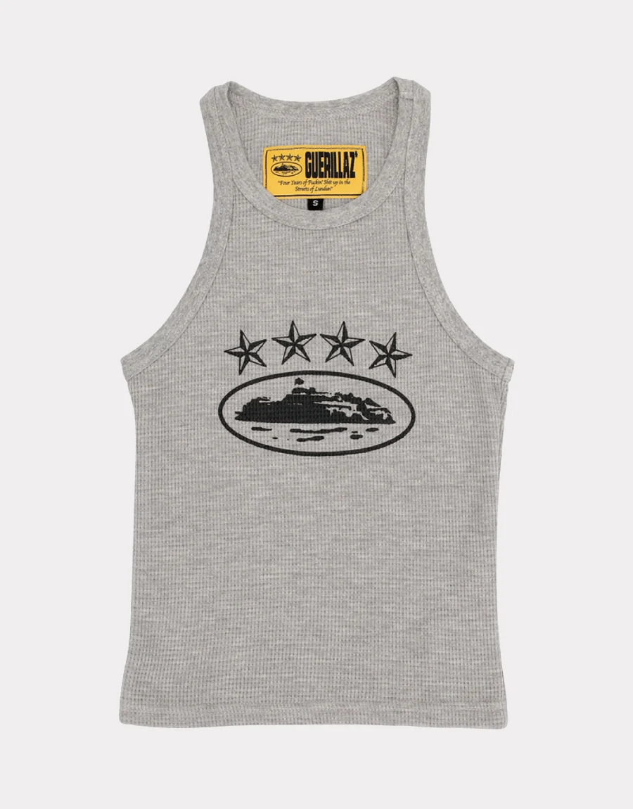 Corteiz 4Starz Alcatraz Womens Tank Top Grey.webp