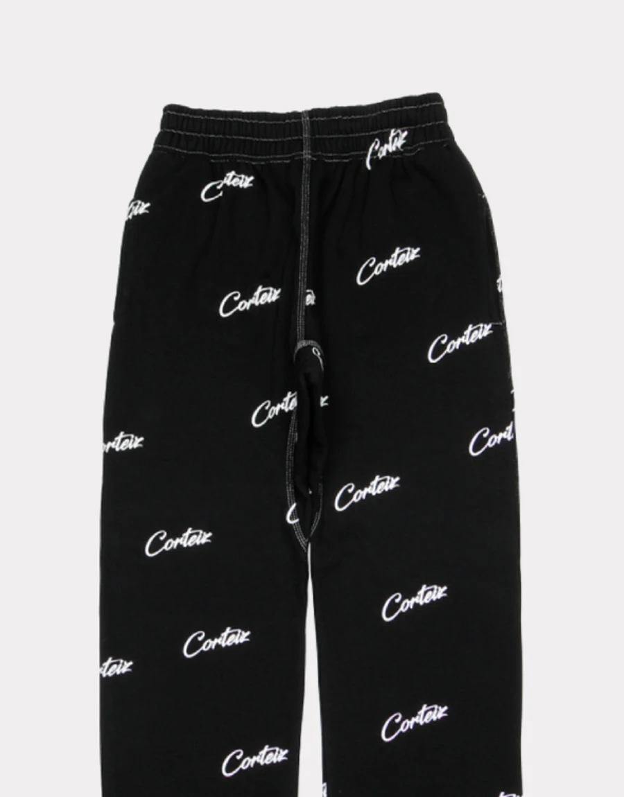 Corteiz All Over Print Joggers Black 1.webp